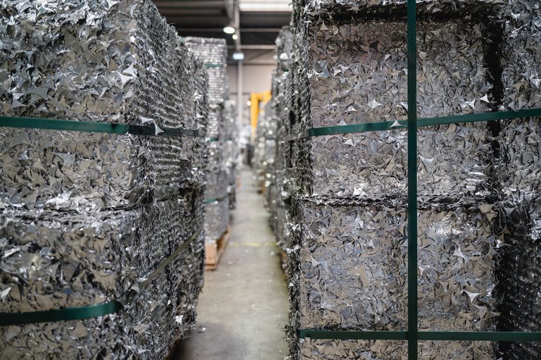 Produktionsschrotte im Recyclingcenter