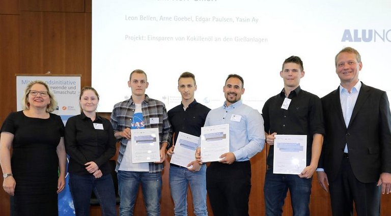 Energiescouts 2019: Edgar Paulsen, Leon Bellen, Yasin Ay & Arne Göbel wurden auch NRW- und Bundessieger (Foto: DIHK)